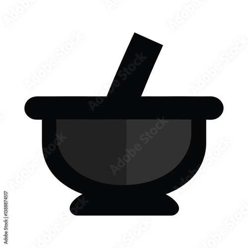 Mortar and pestle icon symbol simple minimal vector