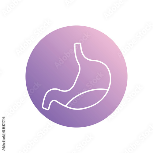 Stomach icon isolated on a white background. Vector illustration.
