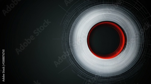 Abstract Geometric Digital Art: A captivating geometric composition of interconnected circles and lines creates a dynamic visual narrative.