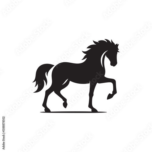 horse vector silhouette clip art logo design