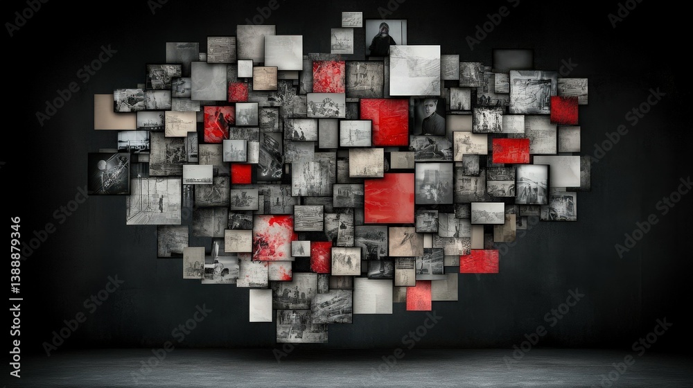 Artistic Cubes Composition: An eye-catching arrangement of varying-sized cubes creates an abstract composition.