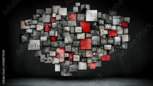 Artistic Cubes Composition: An eye-catching arrangement of varying-sized cubes creates an abstract composition.
