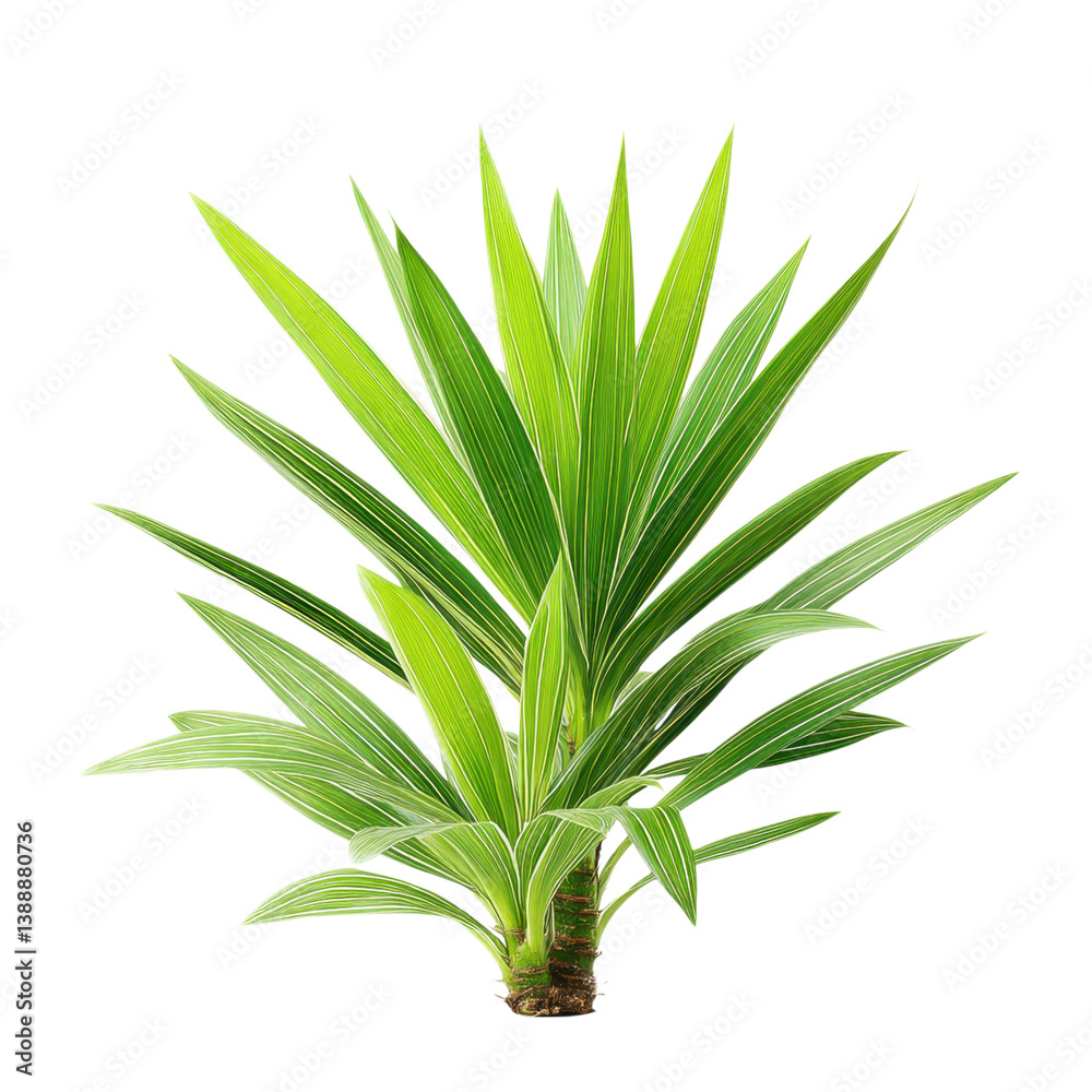 Yucca plant isolated on white background. Decorative houseplant with green leaves. Yucca plant isolated on white background. Decorative houseplant with green leaves.