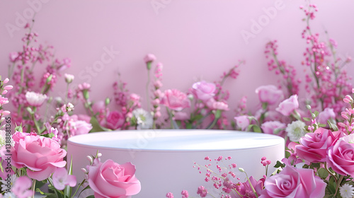 Pink Floral Paradise: Stunning Product Photography Background