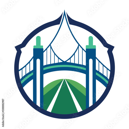 Modern bridge logo Design Vector Illustration.