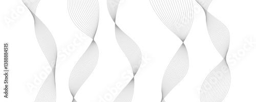 Abstract grey wave line background on a white background.