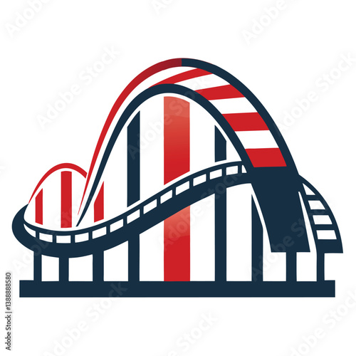 Modern Roller coaster logo design vector illustration.
