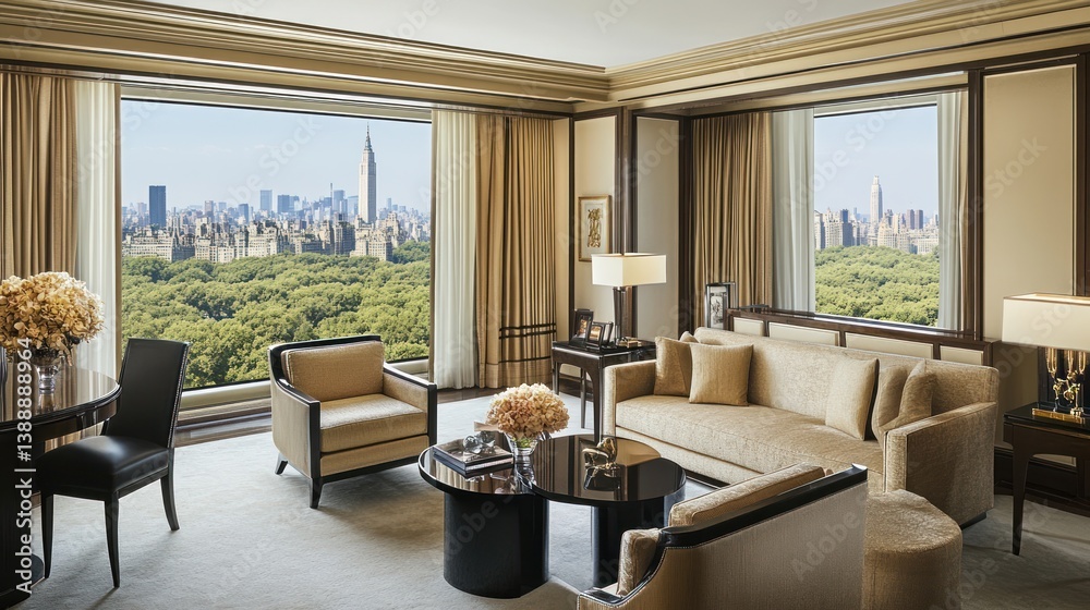 Fototapeta premium Luxurious New York City Suite with Park View