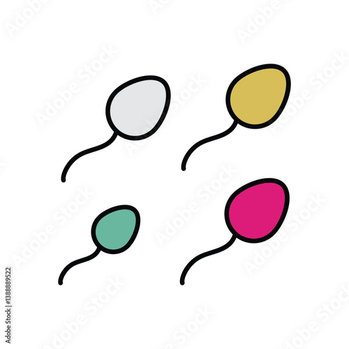 Sperm  icon isolated on a white background. Vector illustration.