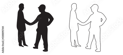 Architecture Worker shaking hand in building construction.