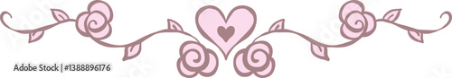 Coquette vintage pink Aesthetic rose Border