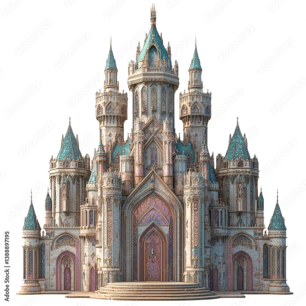 Ornate Emerald Castle with Iridescent Details Ornate Emerald Castle with Iridescent Details