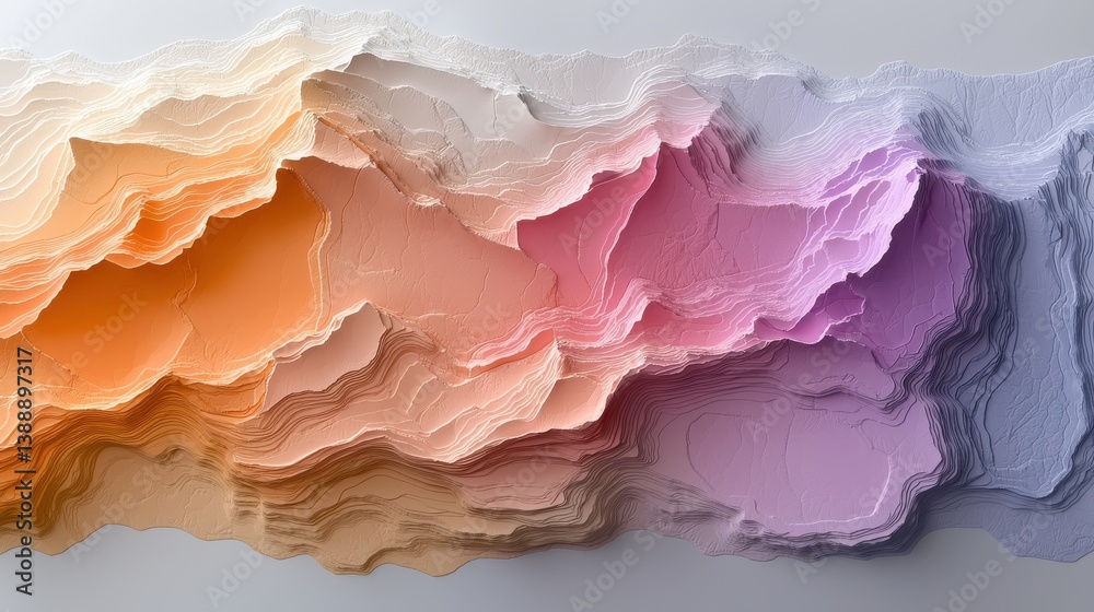 A colorful mountain range with a purple peak A colorful mountain range with a purple peak