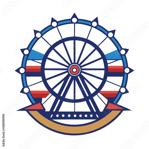 Ferris wheel logo design vector illustration