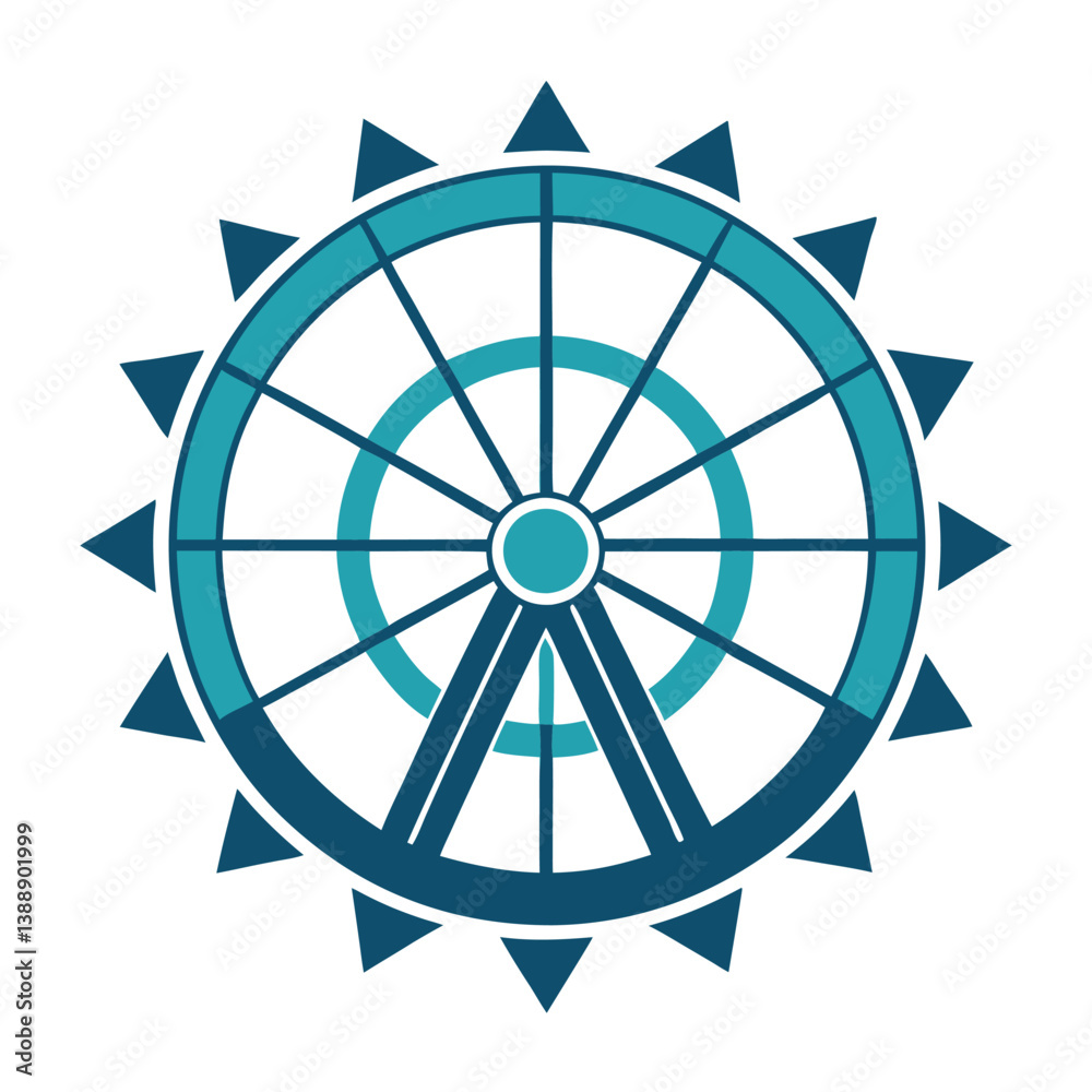 Fototapeta premium Ferris wheel logo design vector illustration