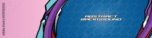Abstract racing banner vector with dynamic lines and neon colors, perfect for gamers and e-sports themes. High energy and modern design.