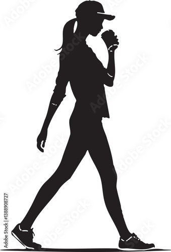 Silhouette of Fashion Model Drinking Coffee – Daily Lifestyle Concept