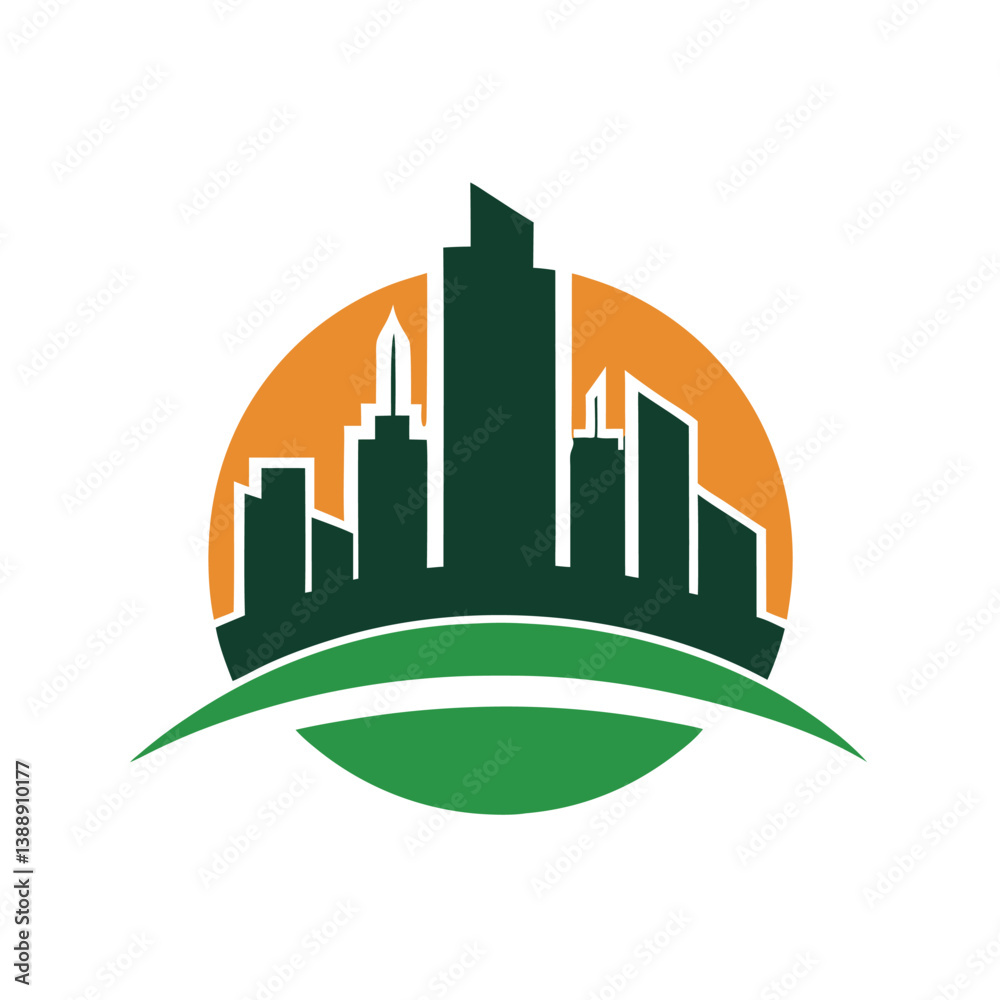 Fototapeta premium city skyline logo design vector illustration