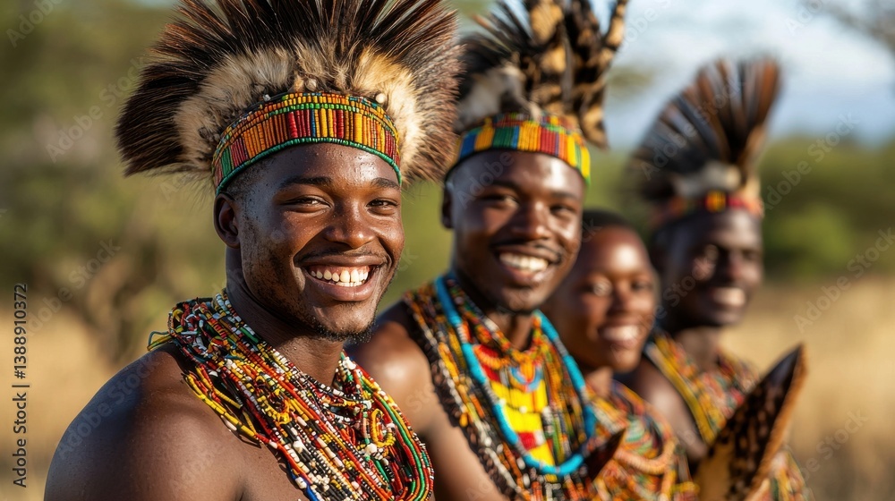 Fototapeta premium A group of men wearing colorful headdresses