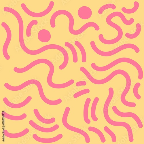 Abstract Shapes, Trendy Boho Colorful Seamless Pattern