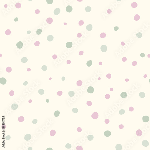 Simple floral blossom seamless pattern. Hand drawn organic illustration