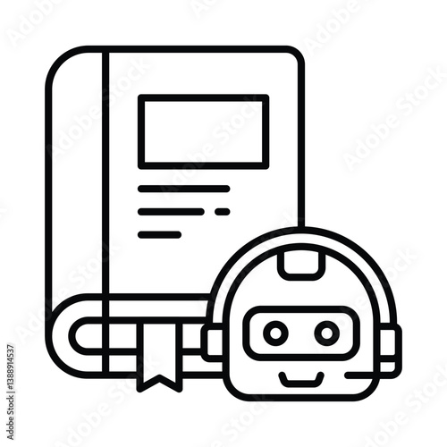 Robotic Education vector outline icon. EPS 10 file