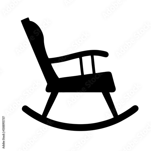  Rocking Chair Vector Icon Illustration