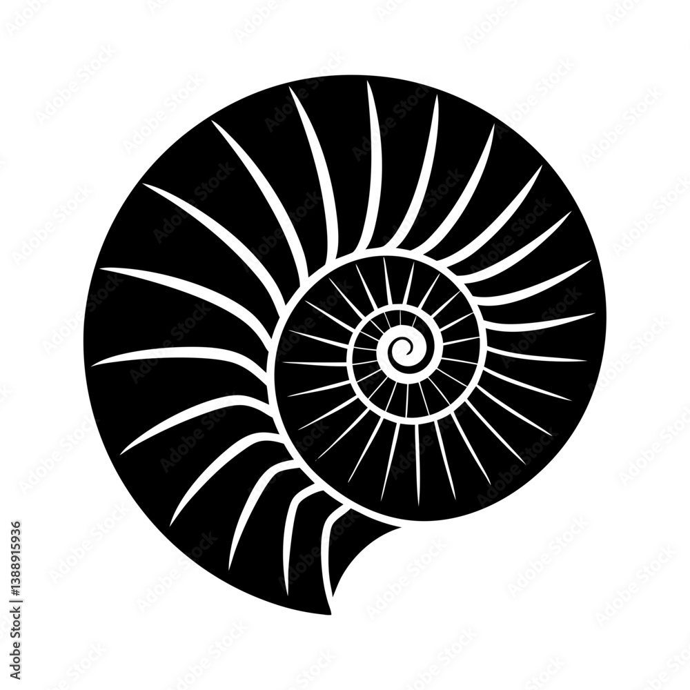 Obraz premium Fossil Silhouette Vector Icon Illustration