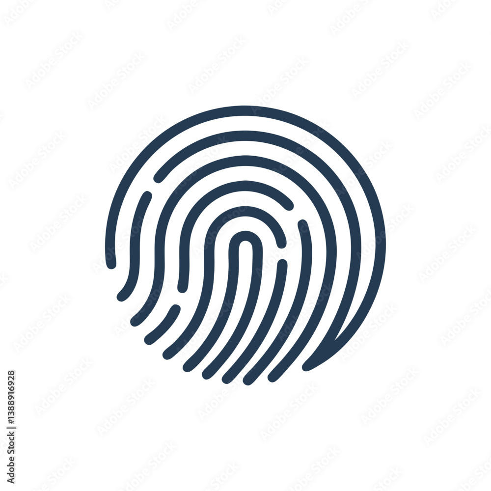 Fingerprint Icon Vector for Security and Identity Fingerprint Icon Vector for Security and Identity