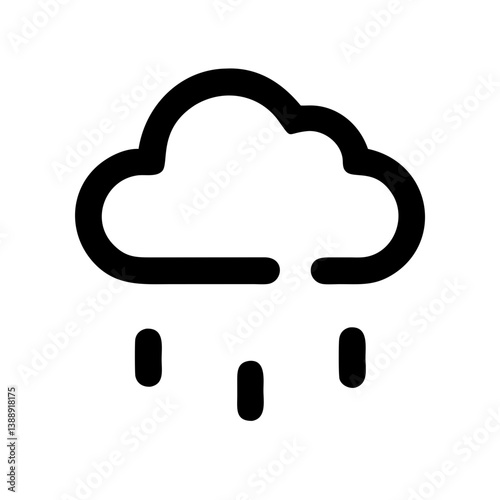  Rain Cloud Line Icon Vector Illustration