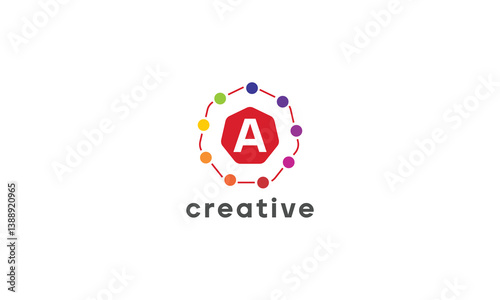 Free Download Creative Letter A Logo Design with Colorful Circle and a Modern Style Concept - GFXLoad