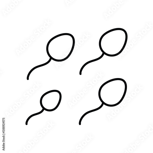 Sperm  icon isolated on a white background. Vector illustration.