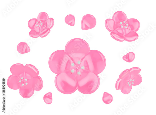 glass, flower, spring, 3d, object