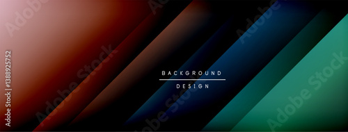 Abstract background. Diagonal lines create gradient effect. Dark shades transition into vibrant colors. Modern design for presentations, websites.