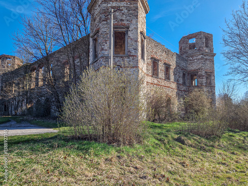 Obraz na płótnie Ruins of Tarlow Palace in Podzamcze Piekoszowskie, Poland. w salonie