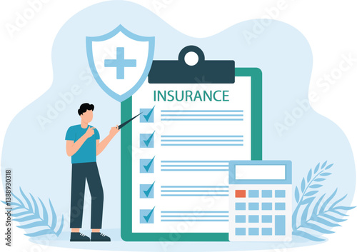 Insurance Budget,financial planning, saving or investment plan, money and wealth management

