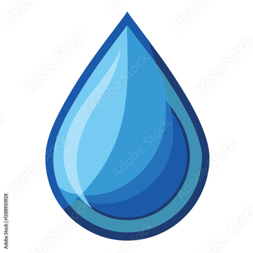 Simple vector illustration of a drop of water, liquid