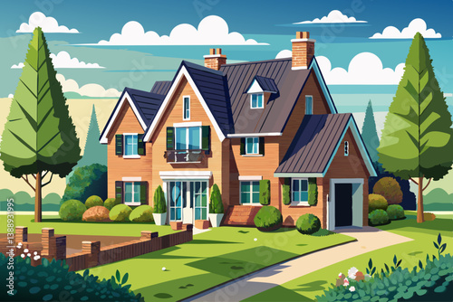 vector of Single family home in Brabant, Belgium