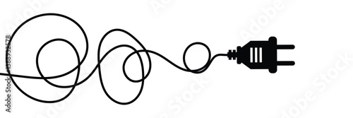
Electric socket with plug icon silhouette. Connection and disconnection concept. Concept of 404 error connection. Electric plug and outlet socket unplugged. PNG transparent background.