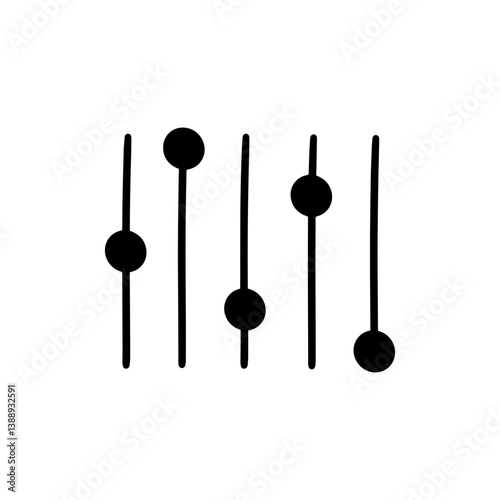 Hand Drawn Sound Volume Level Illustration. Doodle Vector. Isolated on White Background - EPS 10 Vector