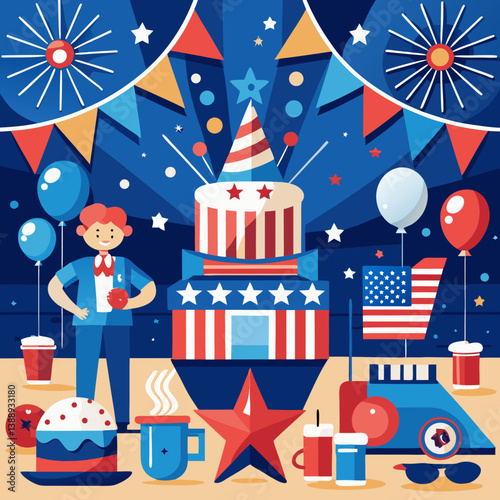 Stars & Stripes Bash Vector | Patriotic Printable Graphic Design File