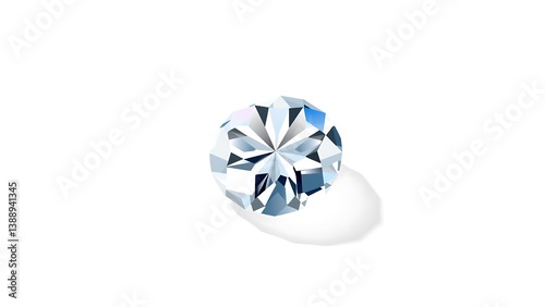 Obraz na płótnie Diamond with brilliant cut facets on white background w salonie