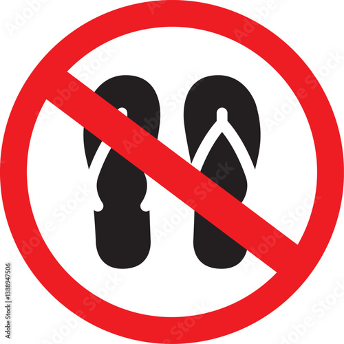 No sandals icon vector. No slippers icon. No flip flop icon.Flat style vector illustration editable isolated design.
