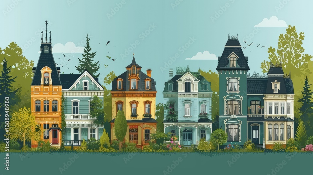 Fototapeta premium Vibrant Miniature City in Creative Isometric Style