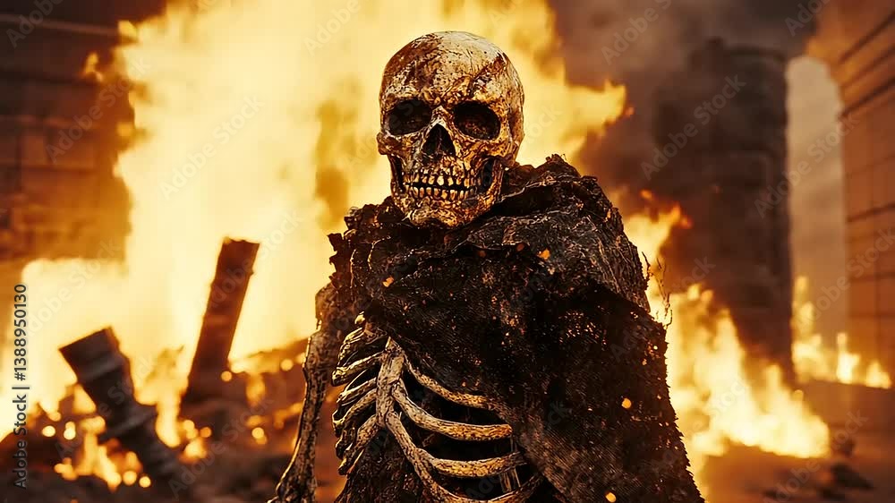 skull in the fire