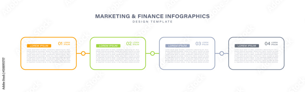 Obraz premium Flat minimalist design infographic template with 4 steps or options