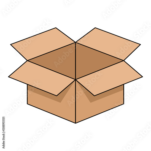Open Cardboard Box unpacking Ready for Packing and Shipping
