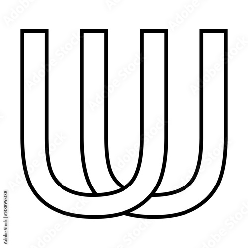 Logo sign uu icon, double u letters logotype photo