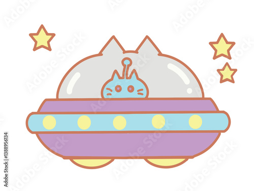 UFO cat style for clip art.