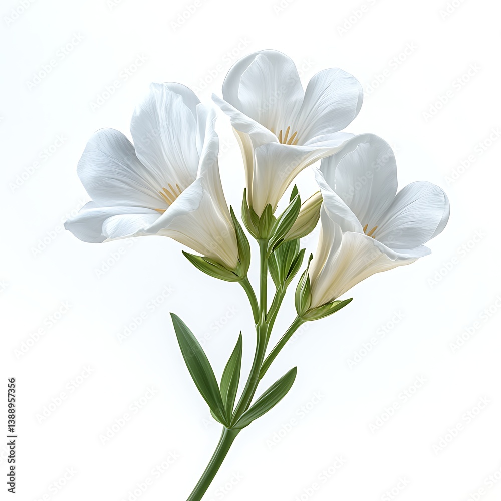 Naklejka premium Elegant White Flowers in Bloom: delicate arrangement of pure white flowers captured in stunning detail, showcasing their intricate petals and graceful form